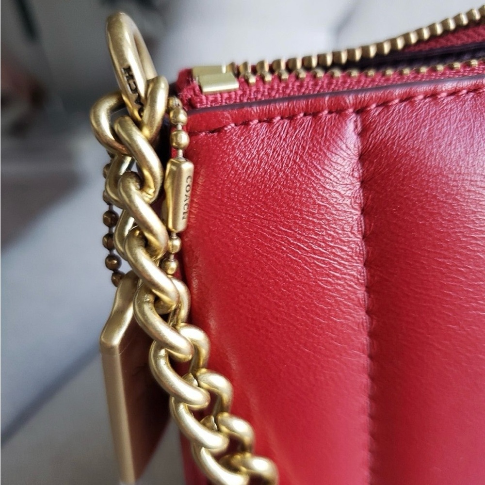 ‼️SOLD‼️COACH LEATHER NOLITA 19 CHAIN  WITH LINEAR QUILTING RED - Picture 5 of 6